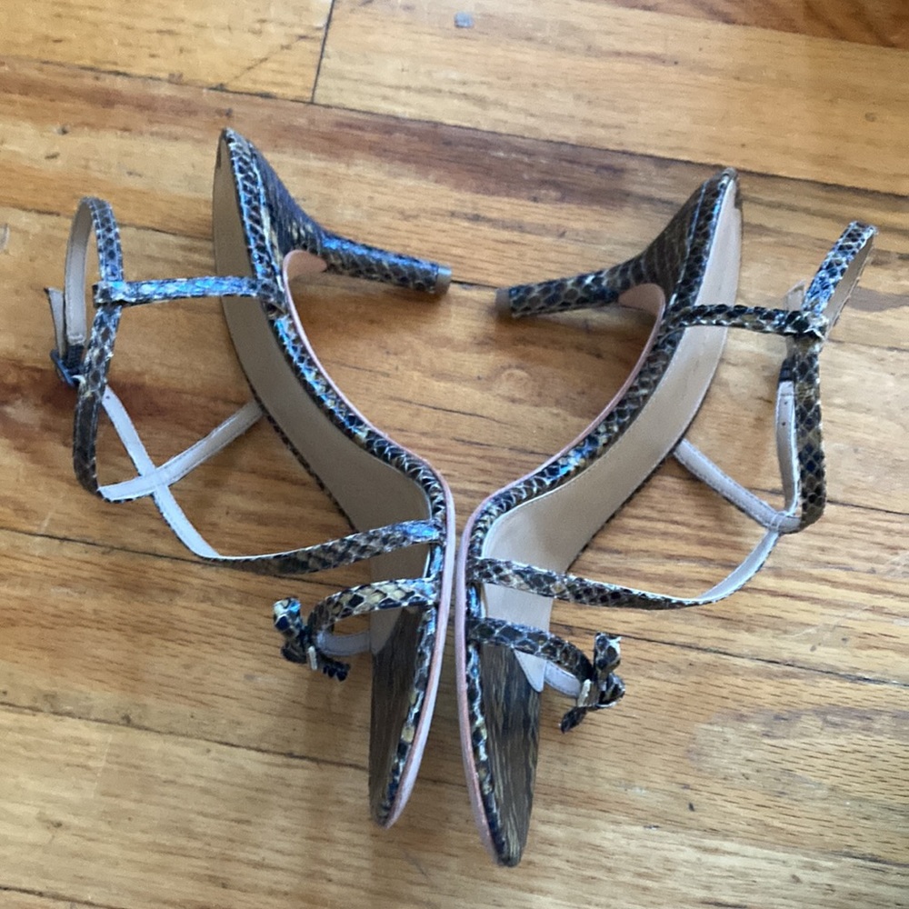 Via Spiga Natural Python Strap Sandal Heels - image 5